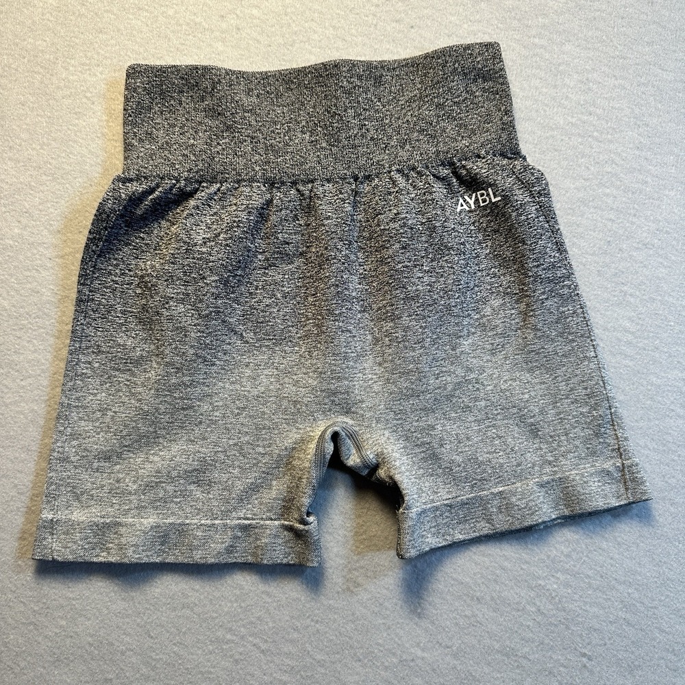 AYBL Biker Shorts Athletic Shorts Gray Ombre High Waist Workout Womens Small
